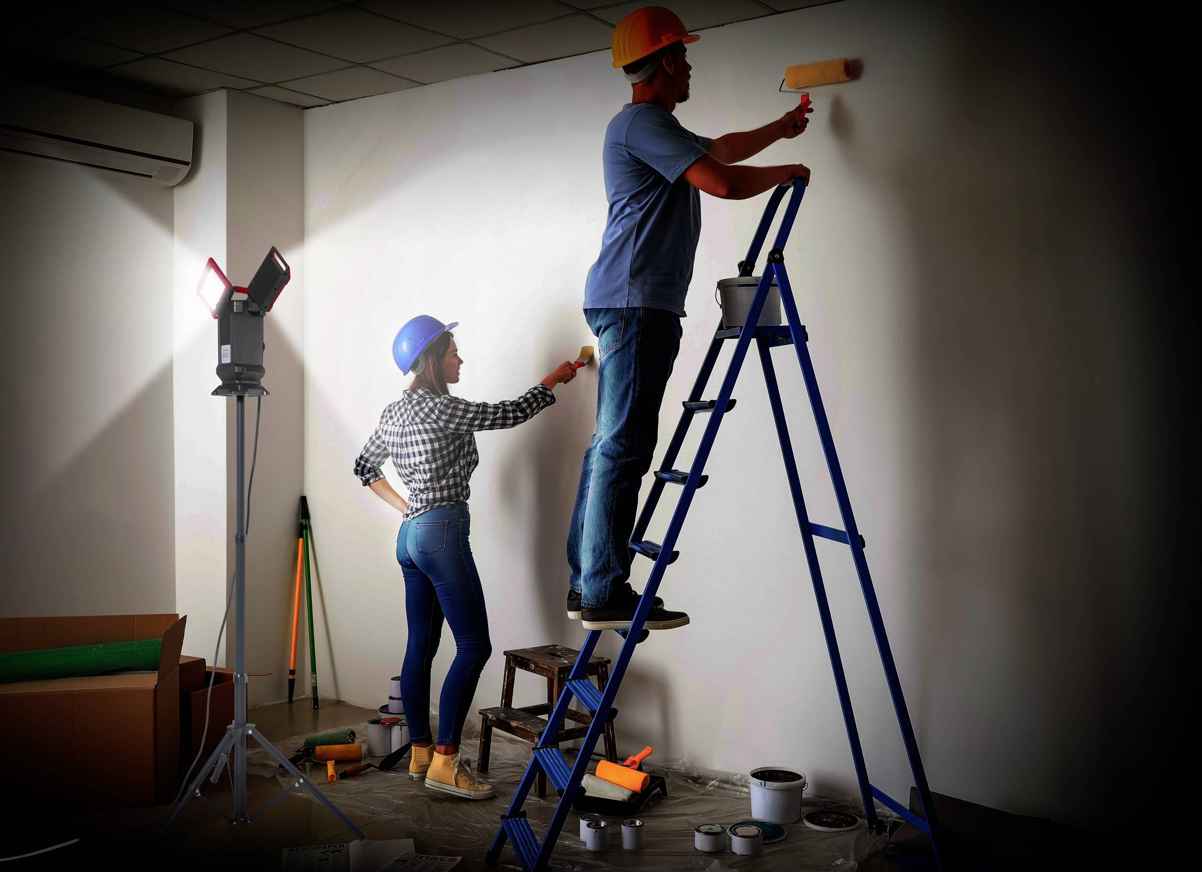 TOOLCRAFT LED-Baustrahler Stativlänge (max.): 1500mm 40W Naturweiß TO-7843728