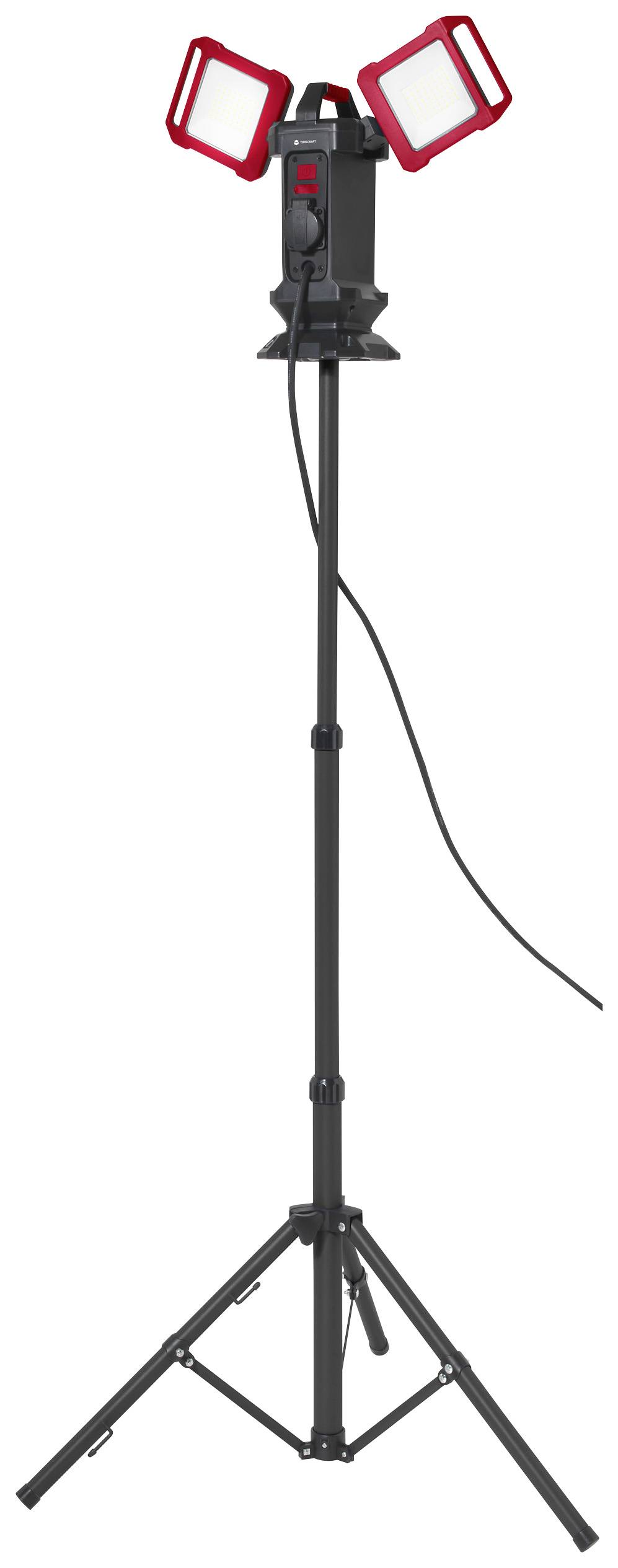 TOOLCRAFT LED-Baustrahler Stativlänge (max.): 1500mm 40W Naturweiß TO-7843728