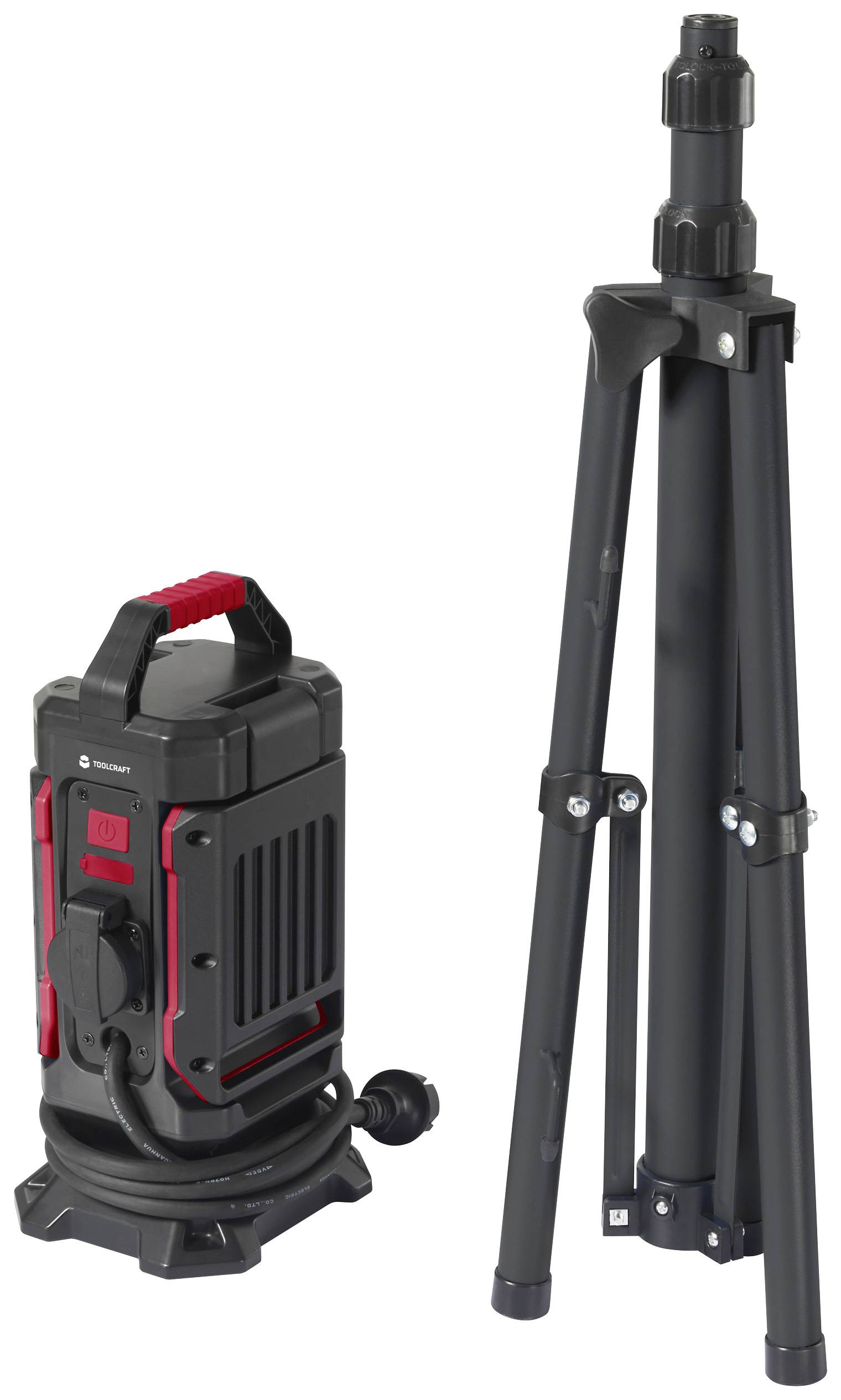 TOOLCRAFT LED-Baustrahler Stativlänge (max.): 1500mm 40W Naturweiß TO-7843728