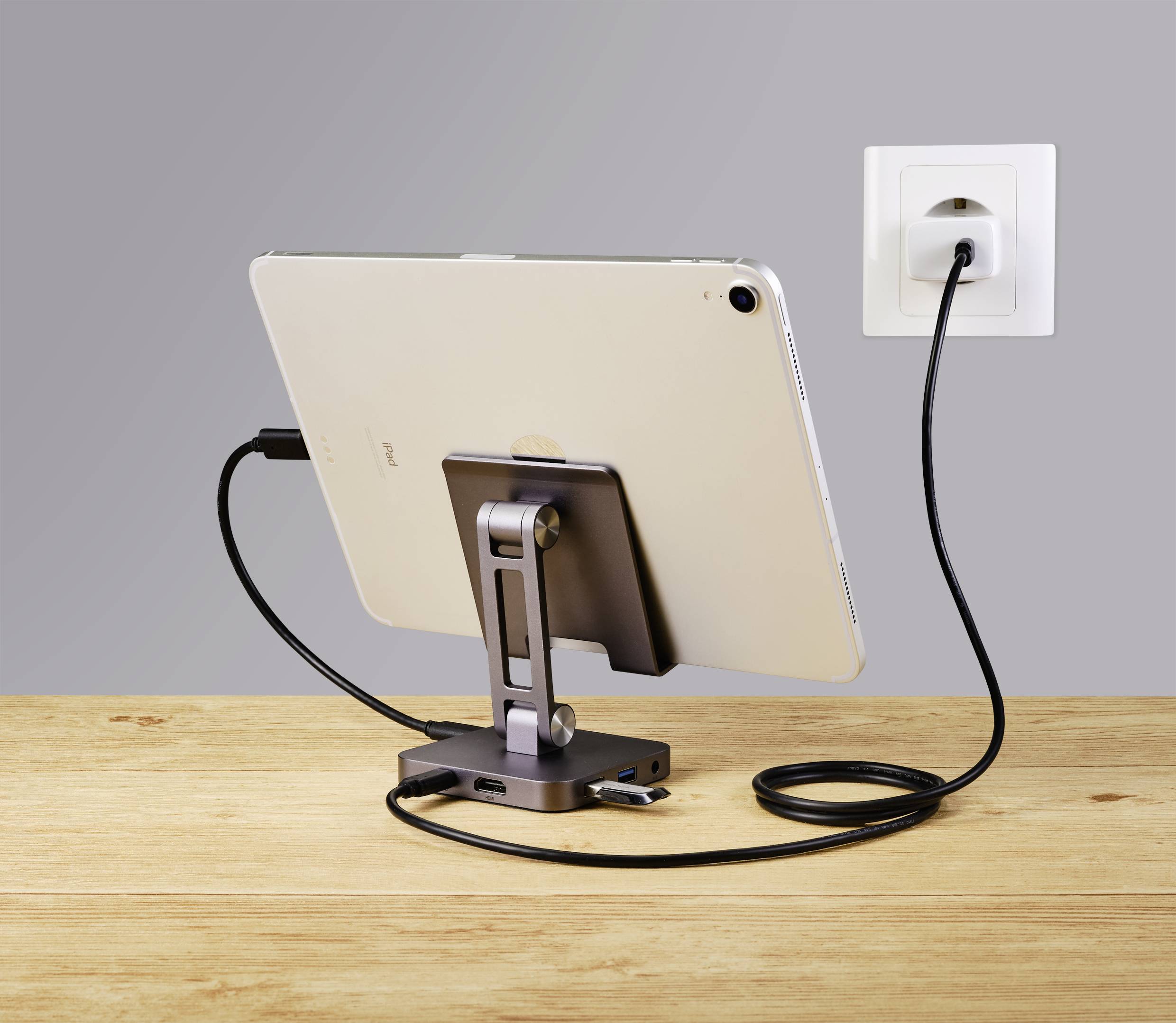 Renkforce USB-C® Tablet Dockingstation + Ständer Passend für (Details): Android Tablets & Smartphones, iPads, iPhone 15, Surface