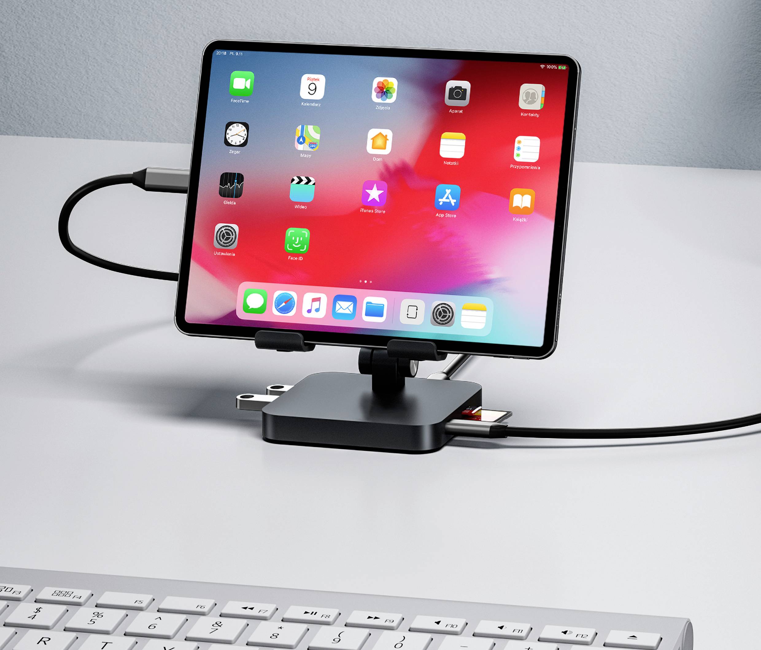 Renkforce USB-C® Tablet Dockingstation + Ständer Passend für (Details): Android Tablets & Smartphones, iPads, iPhone 15, Surface