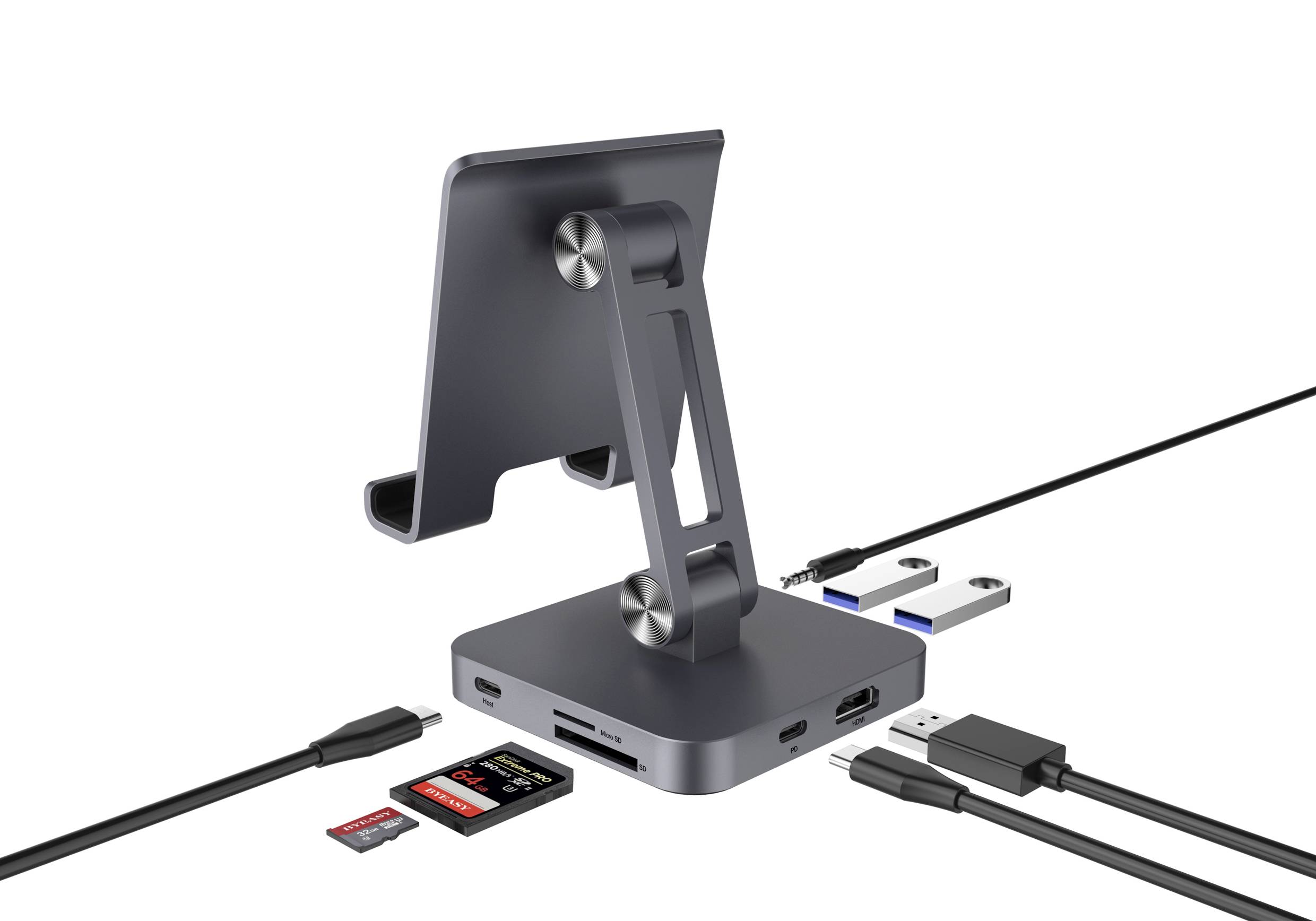 Renkforce USB-C® Tablet Dockingstation + Ständer Passend für (Details): Android Tablets & Smartphones, iPads, iPhone 15, Surface