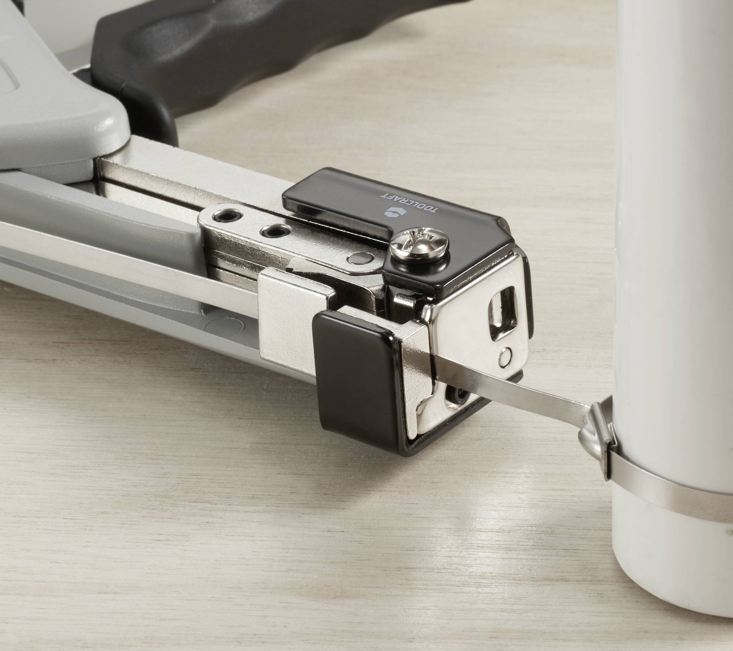 TOOLCRAFT Kabelbinderzange f. Edelstahlkabelbinder Grau, Schwarz-Grau