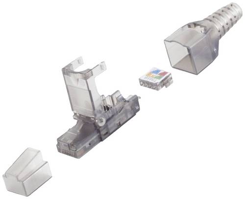 BKL Electronic RJ45 Stecker, werkzeuglos, UTP, CAT 6A 10121200 Stecker, gerade Polzahl Sensoren 8P8