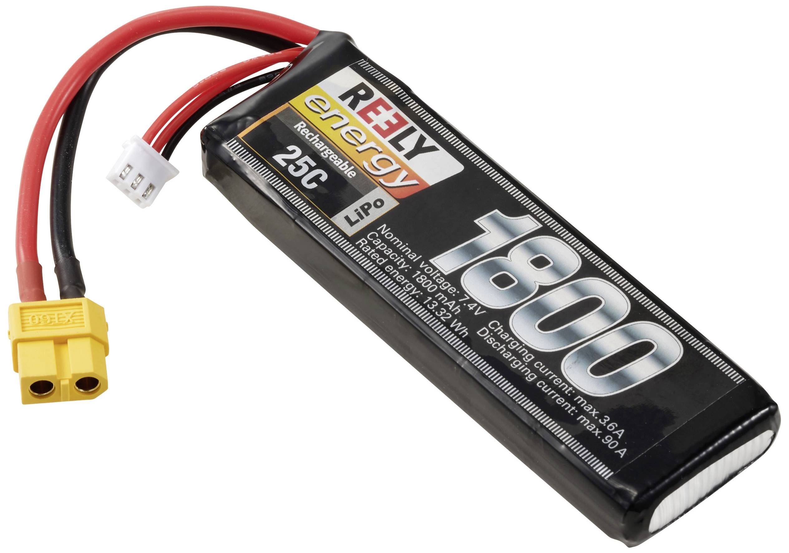 Reely Modellbau-Akkupack (LiPo) 7.4V 1800 mAh Zellen-Zahl: 2 25 C Softcase XT60