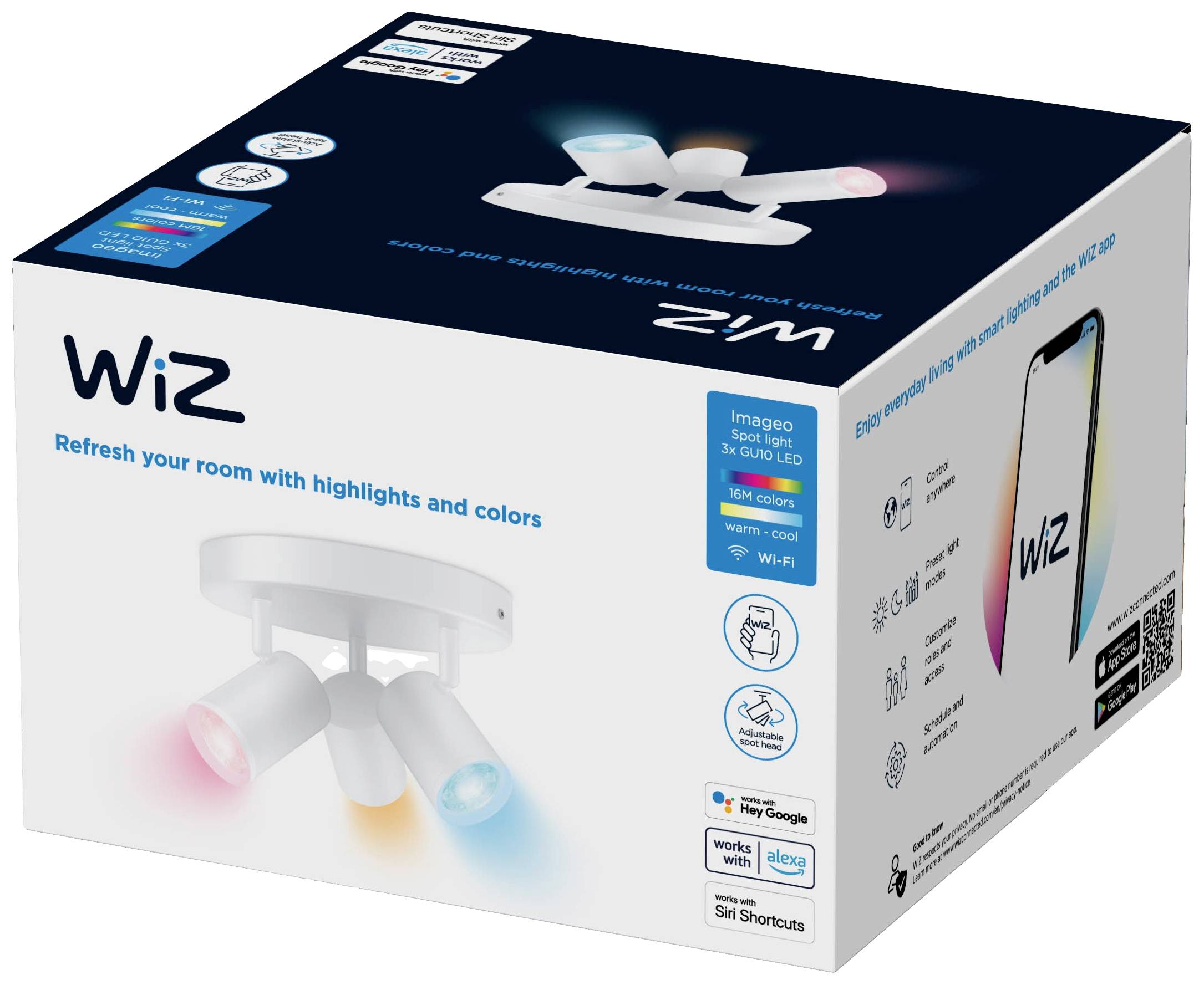 WiZ 8719514554511 IMAGEO Spots 3x5W W 22-65K RGB RD LED-Deckenleuchte EEK: F (A - G) 15W Weiß