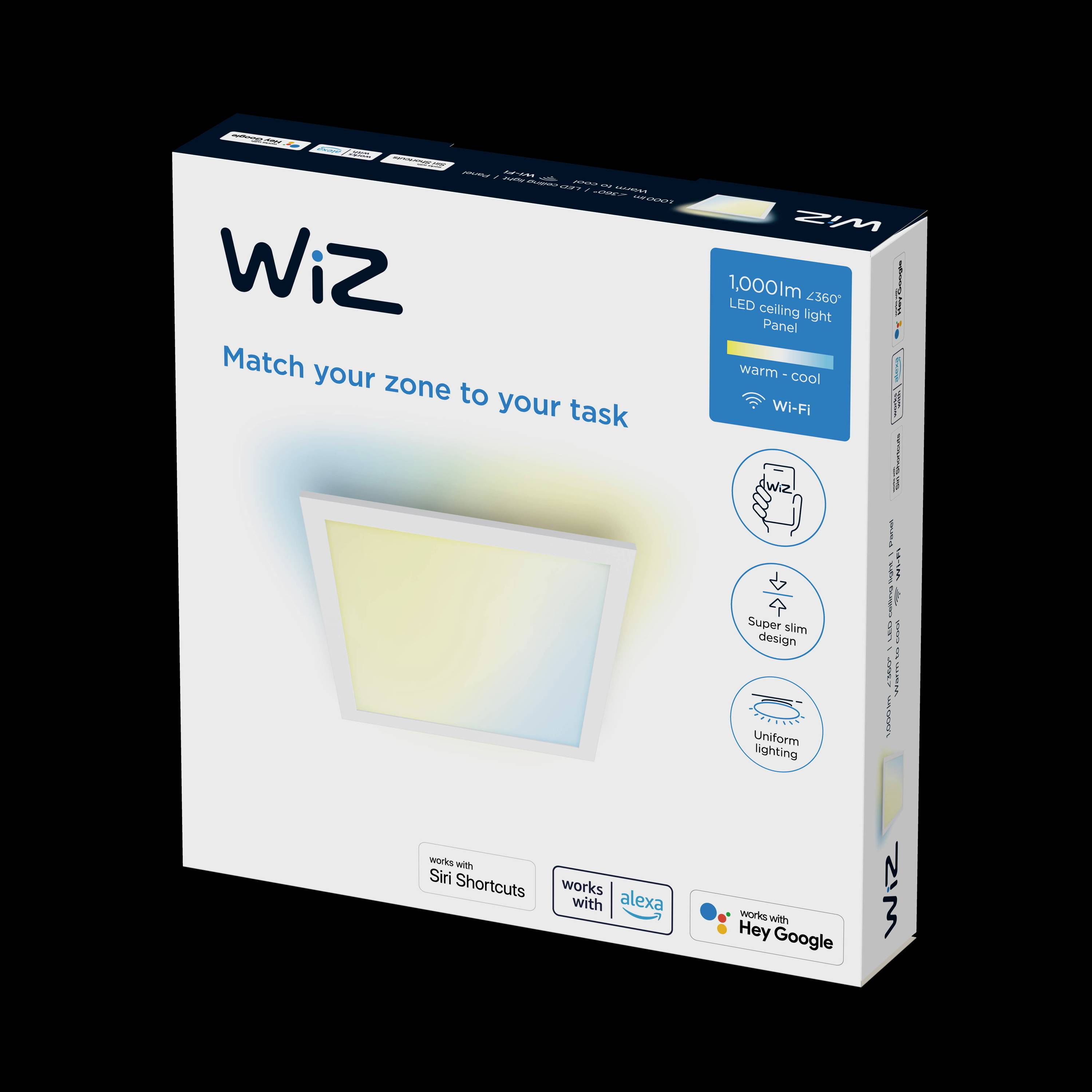 WiZ 8719514554894 Panel WiZ Ceiling SQ 12W White 27-65K TW LED-Deckenleuchte 12 W Weiß