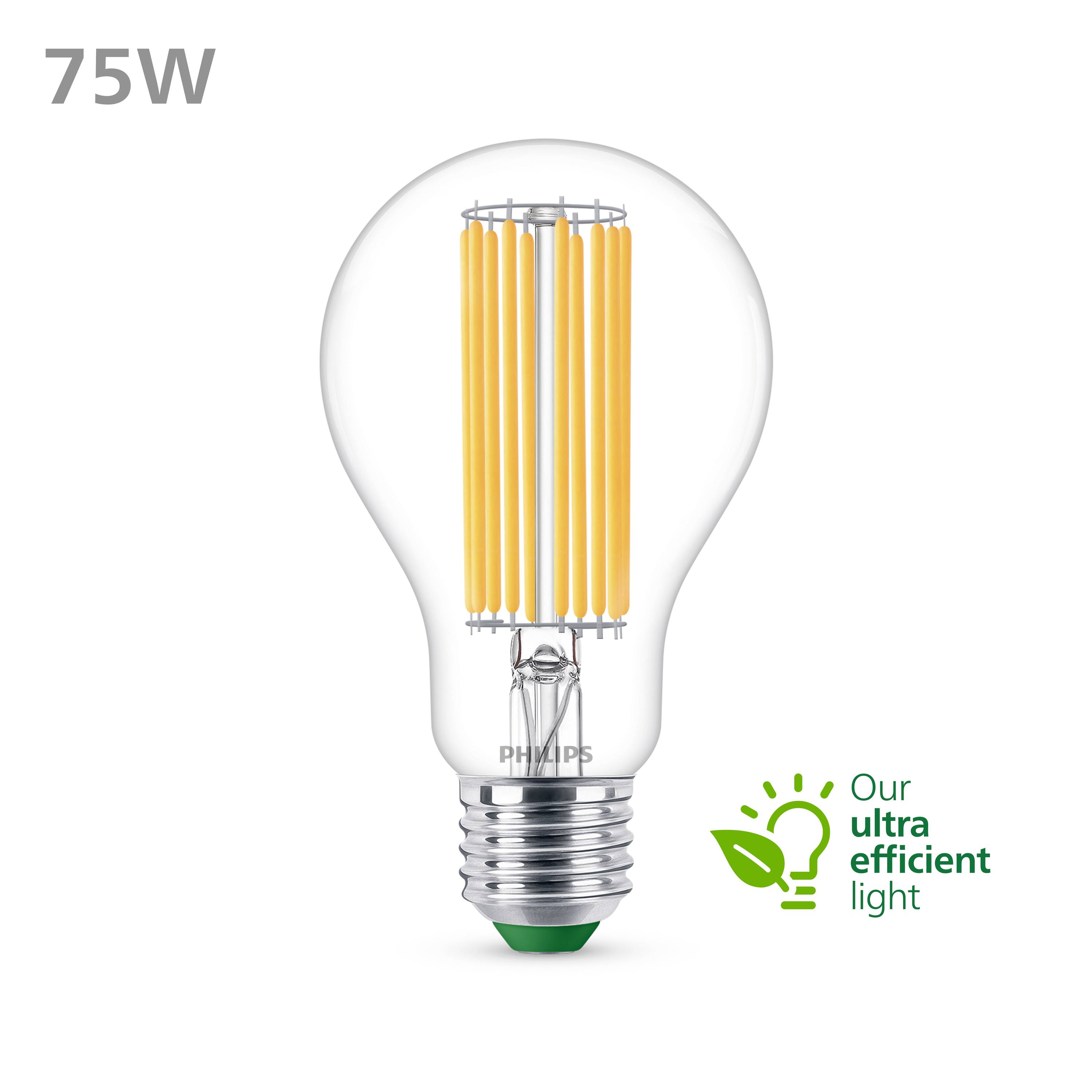 Philips 8719514435698 LED EEK A (A - G) E27 Glühlampenform 5.2 W = 75 W Neutralweiß (Ø x L) 70 mm x 127 mm 1 St.