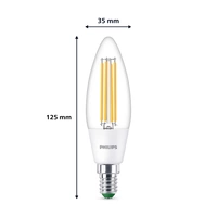 Philips LED 8719514435759 LED EEK A (A - G) E14 Kerzenform 2.3W = 40W Warmweiß (Ø x L) 40mm x 125mm 1St. Philips LED 8719514435759 LED EEK A (A - G) E14 Kerzenform 2.3W = 40W Warmweiß (Ø x L) 40mm x 125mm 1St.