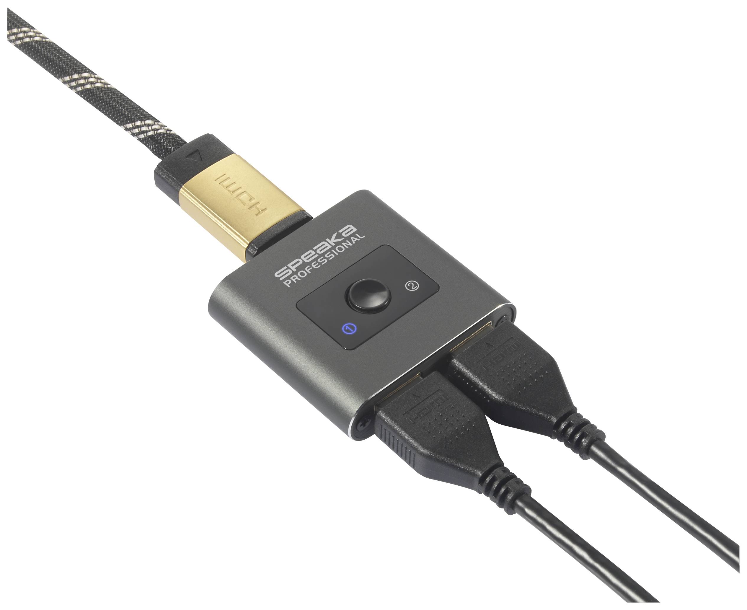 SpeaKa Professional SP-HSW-231 2 Port HDMI-Switch UHD 8K @ 60 Hz, UHD 4K @ 120Hz
