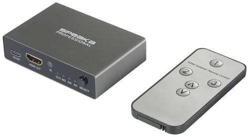 SpeaKa Professional SP-HDS-210 3 Port HDMI-Switch Ultra HD-fähig 7680 x 4320 Pixel