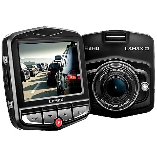 Lamax C3 Dashcam Blickwinkel horizontal max.=140° Akku, Dateischutz,  Display, G-Sensor