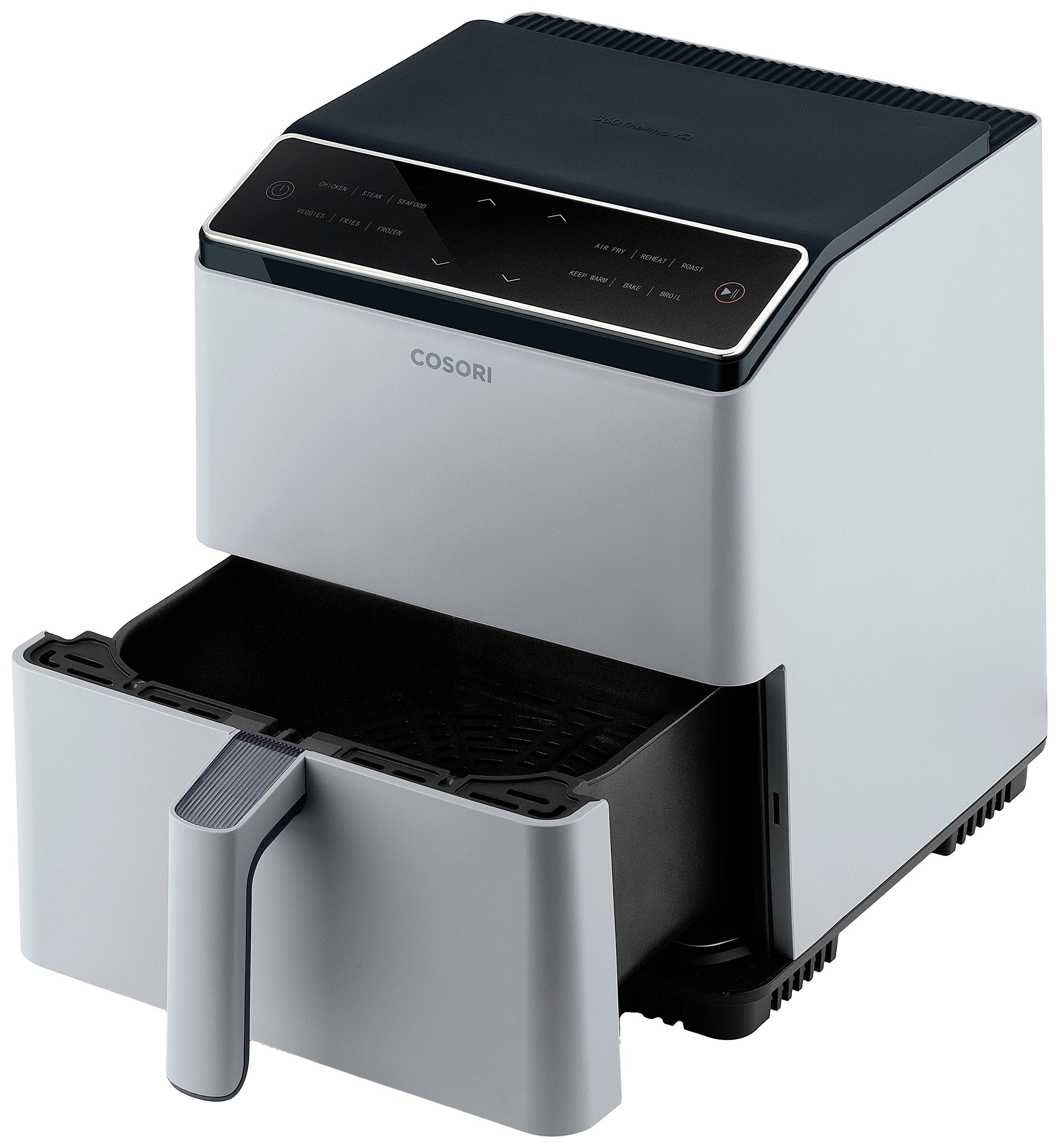 Cosori CAF-P583S-AEUR Heißluft-Fritteuse 6.4 l 1700 W Antihaftbeschichtung, mit Display, Überhitzungsschutz, App steuerbar Grau
