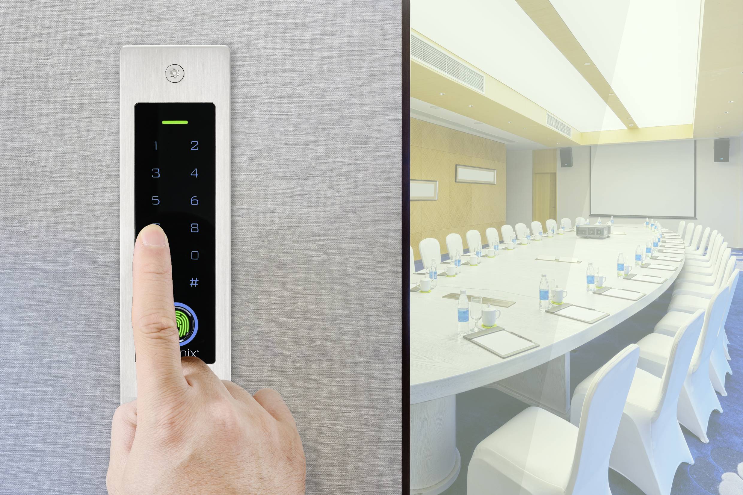 Sygonix SY-5231014 Fingerprint/RFID Zugangssystem Unterputz 12 V/DC, 18 V/DC IP55 mit beleuchteter Tastatur