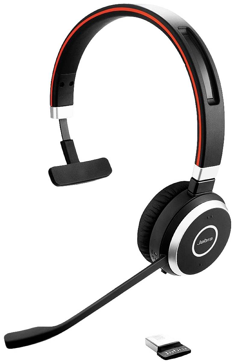 Jabra Evolve 65 Second Edition - MS Teams On Ear Kopfhörer Bluetooth®, Funk Mono Schwarz Noise Cancelling, Mikrofon-Rauschunterdrückung inkl. Lade