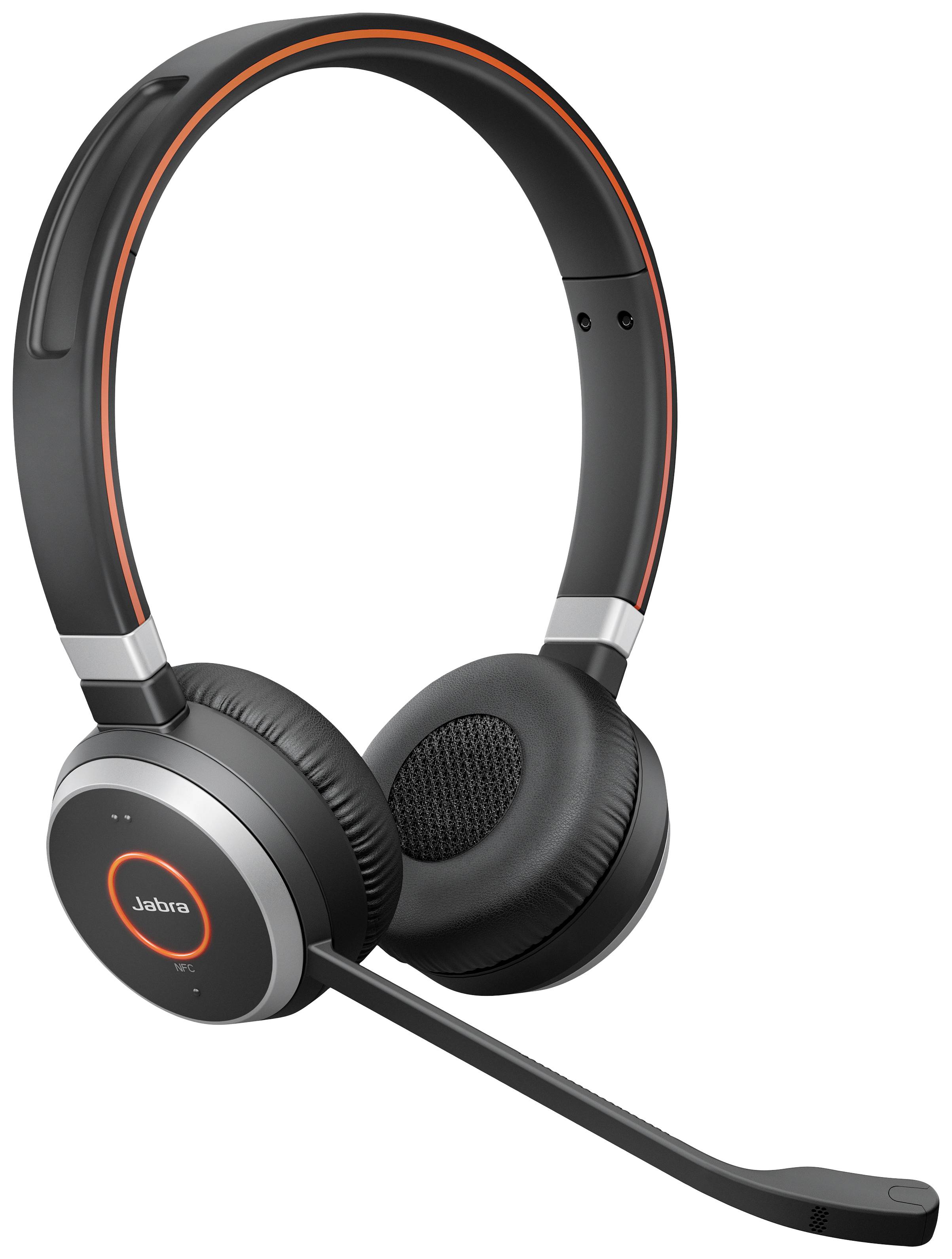 Jabra Evolve 65 Second Edition - UC On Ear Kopfhörer Bluetooth®, Funk Stereo Schwarz Noise Cancelling, Mikrofon-Rauschunterdrückung Headset, Lauts