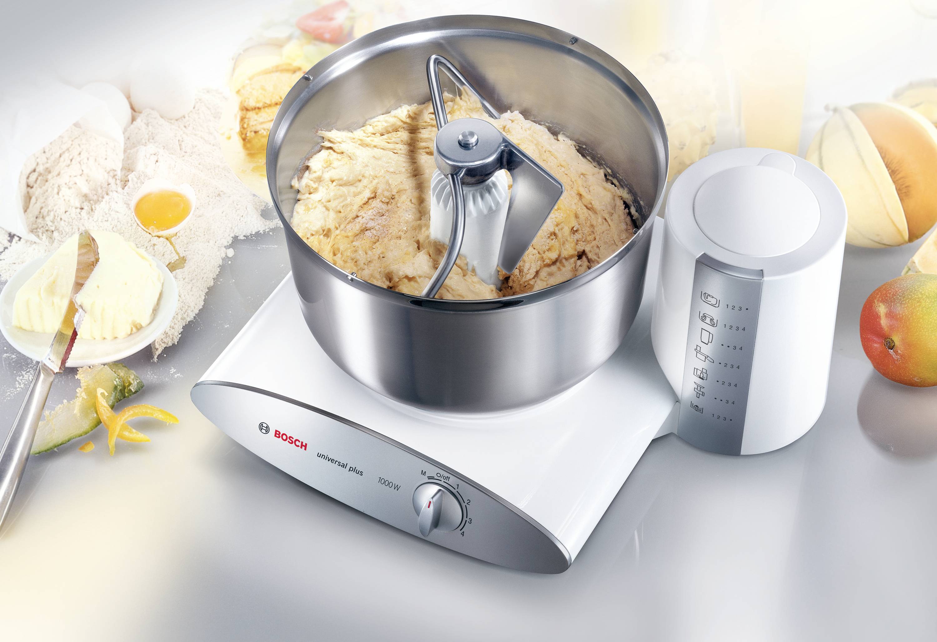 Bosch Haushalt MUM6N21 Küchenmaschine 1000 W Weiß, Silber