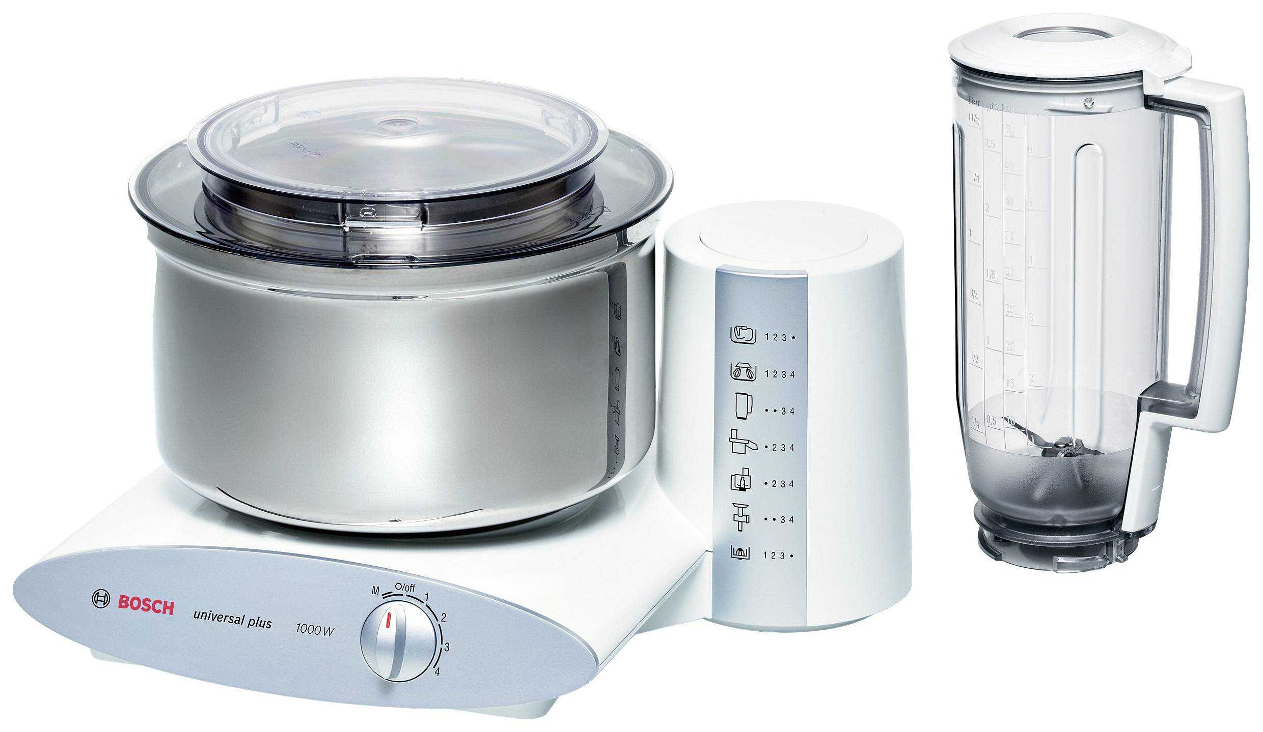 Bosch Haushalt MUM6N21 Küchenmaschine 1000 W Weiß, Silber