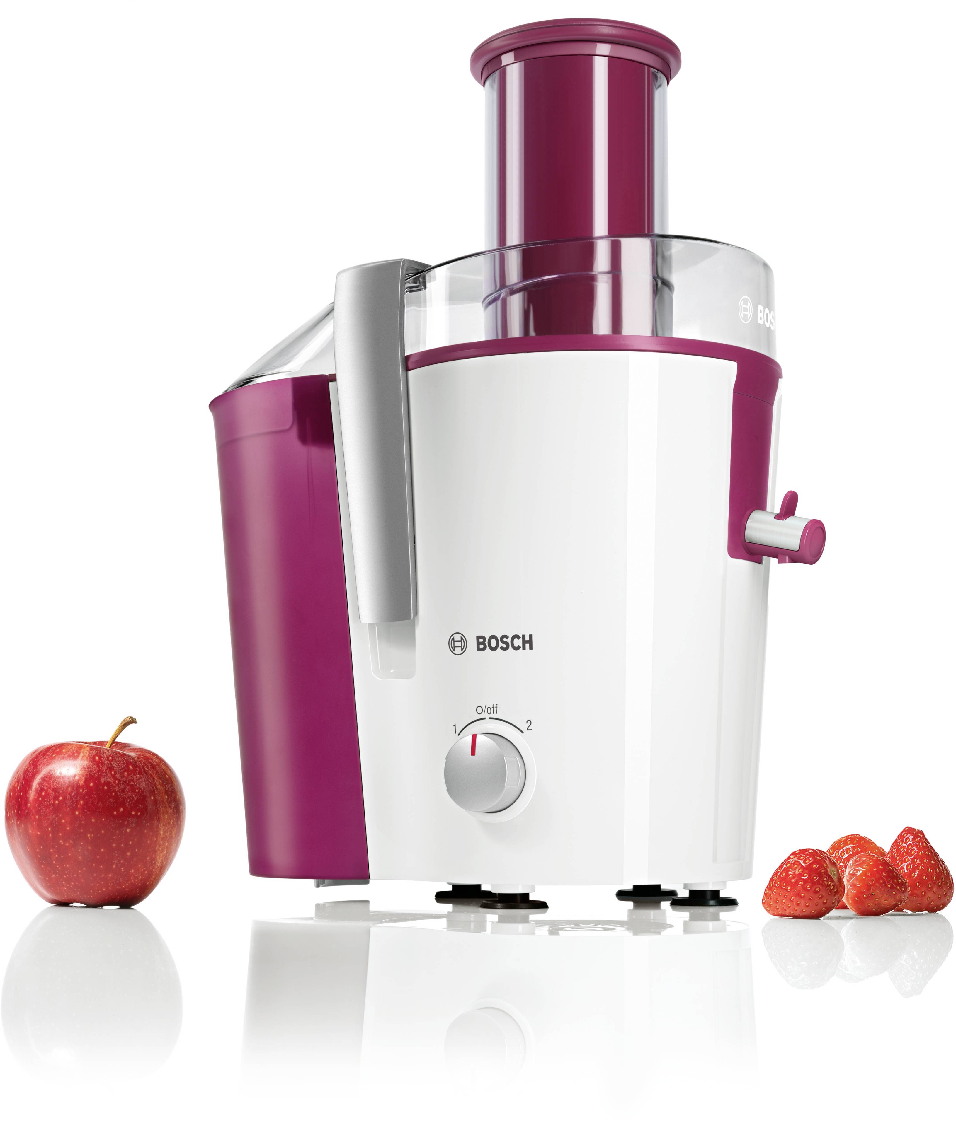 Bosch Haushalt Entsafter MES25C0 700W Weiß, Weinrot