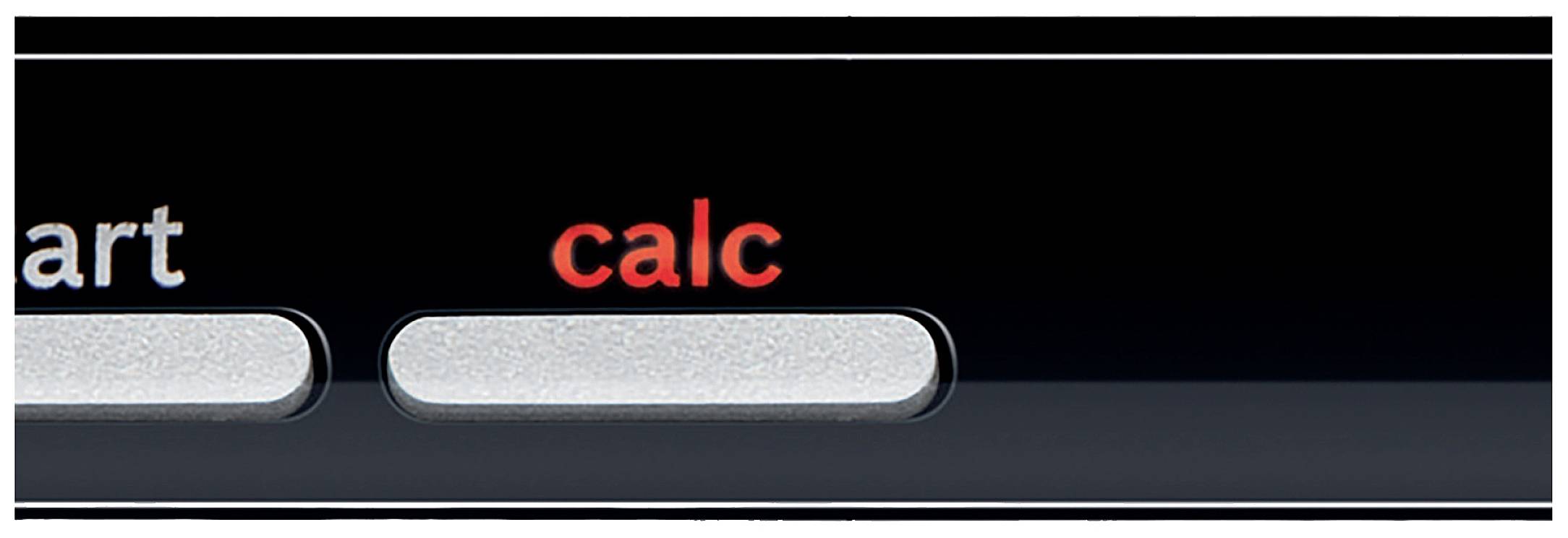 Nahaufnahme eines Computerbildschirms mit hervorgehobener Schriftart in Rot 'calc'.