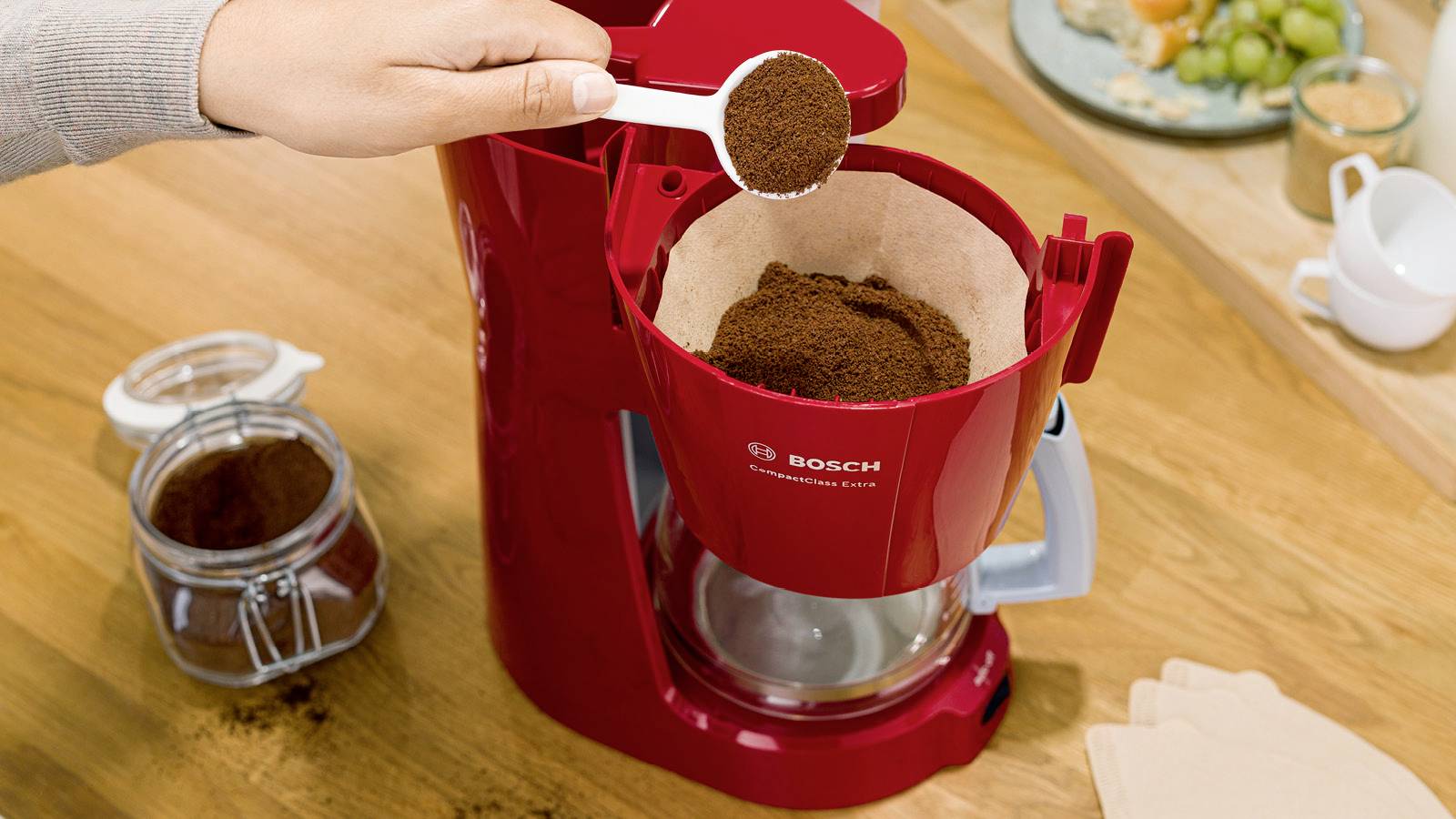 Bosch Haushalt TKA3A034 Kaffeemaschine Rot Fassungsvermögen Tassen=10