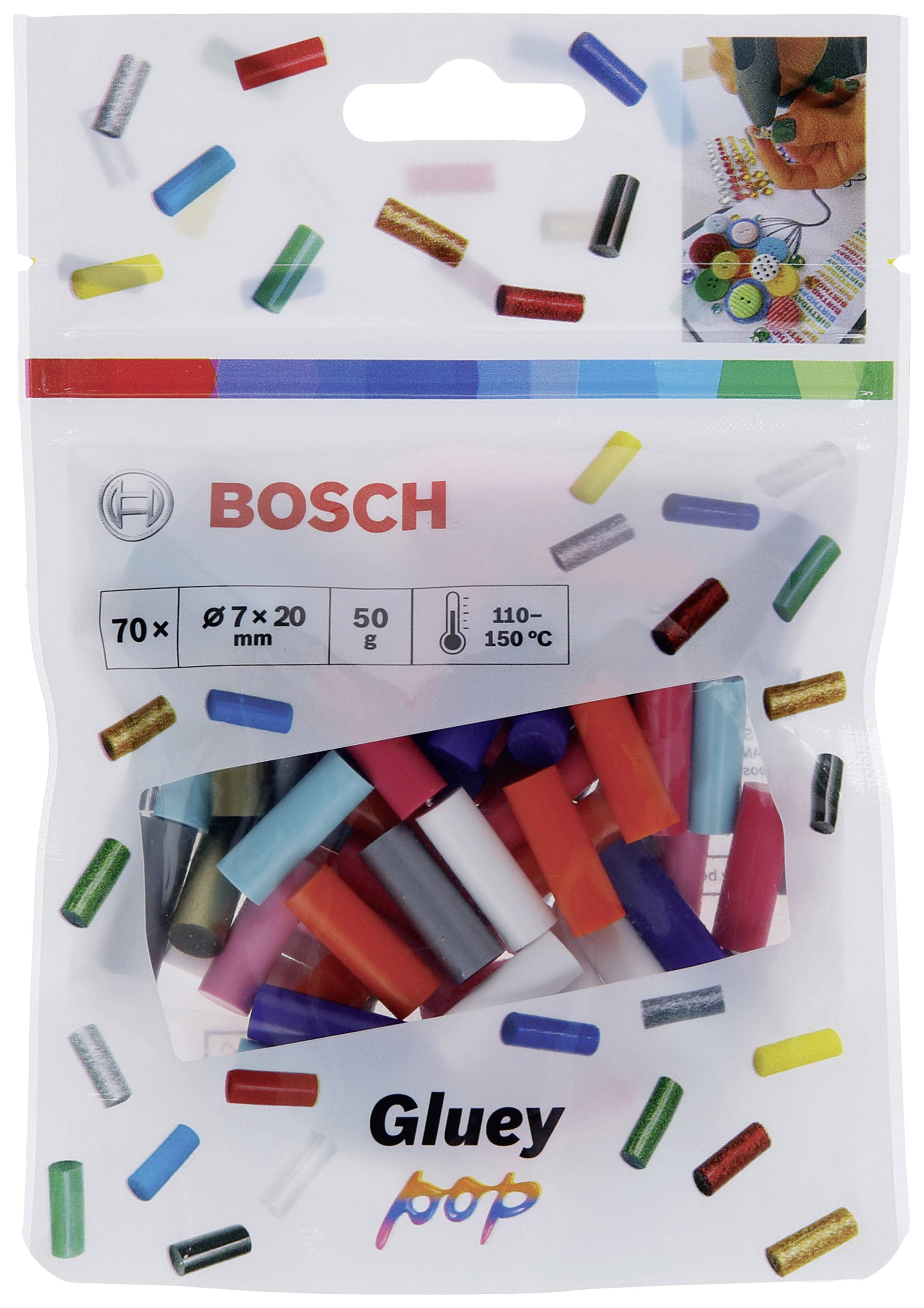 Bosch Accessories Heißklebesticks 7mm 20mm Bunt 50g 70St.