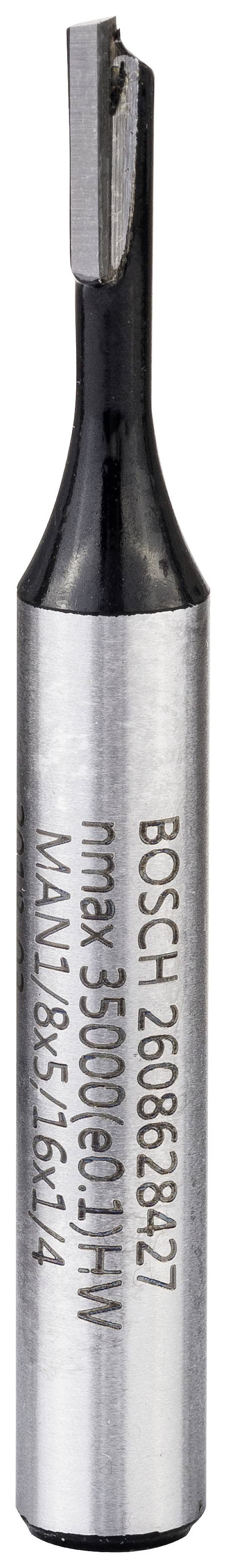 Ein Metallfräser mit zylindrischem Schaft und Schneide aus Hartmetall. Auf dem Schaft sind Produktspezifikationen eingraviert.