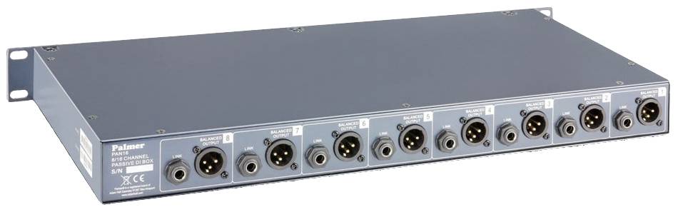 Palmer Musicals Instruments PAN 16 Passive 19" DI Box 8-Kanal