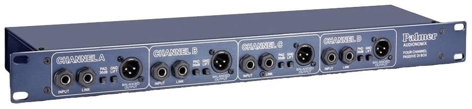 Palmer Musicals Instruments PAN 03 PASS Passive 19" DI Box 4-Kanal
