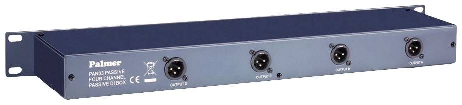 Palmer Musicals Instruments PAN 03 PASS Passive 19" DI Box 4-Kanal
