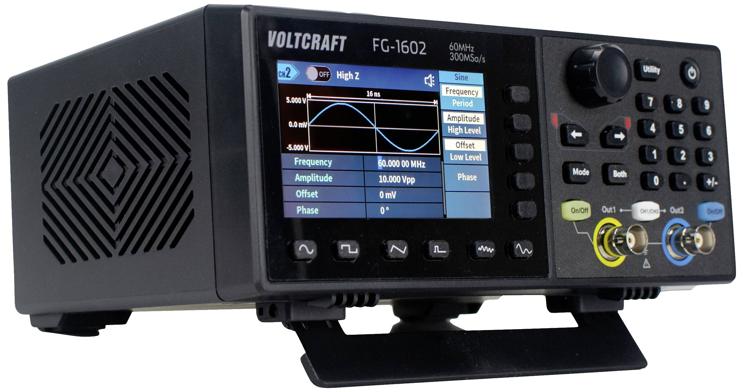 VOLTCRAFT FG-1602 Funktionsgenerator netzbetrieben 1 µHz - 60MHz 2-Kanal Arbiträr