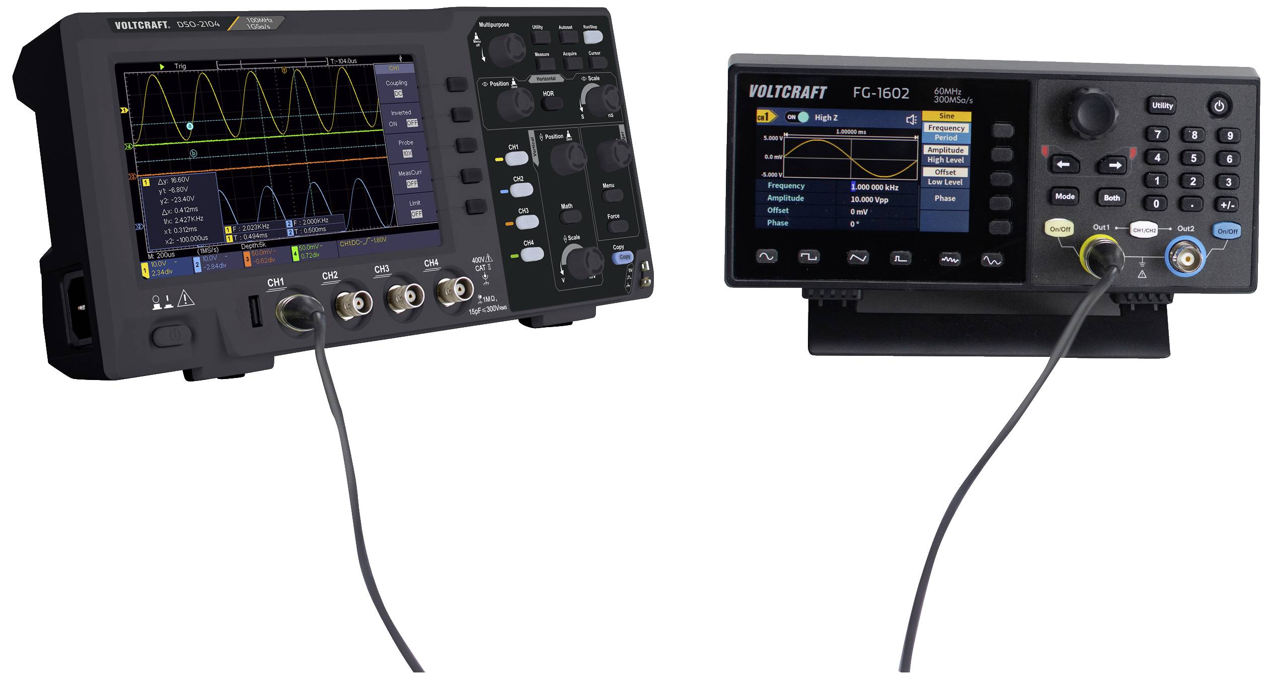 VOLTCRAFT FG-1602 Funktionsgenerator netzbetrieben 1 µHz - 60MHz 2-Kanal Arbiträr