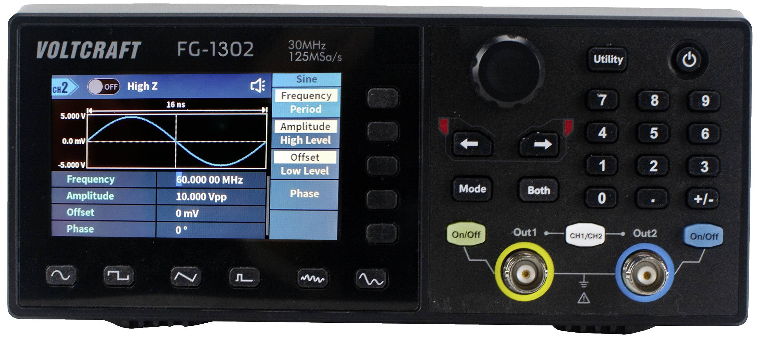 VOLTCRAFT FG-1302 Funktionsgenerator netzbetrieben 1 µHz - 30MHz 2-Kanal Arbiträr