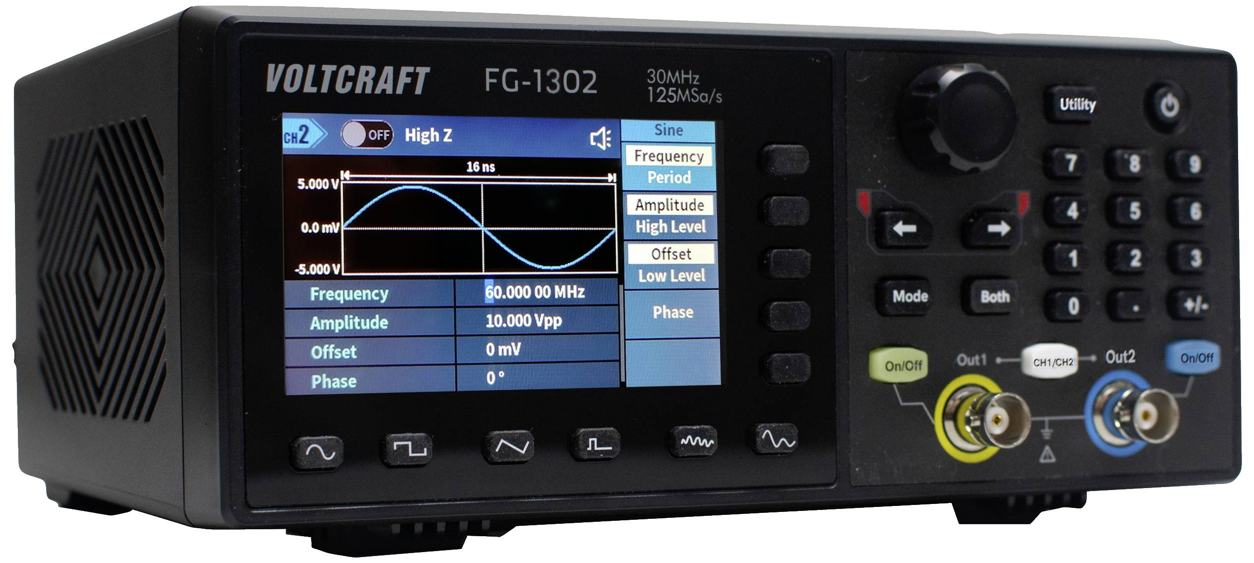 VOLTCRAFT FG-1302 Funktionsgenerator netzbetrieben 1 µHz - 30MHz 2-Kanal Arbiträr