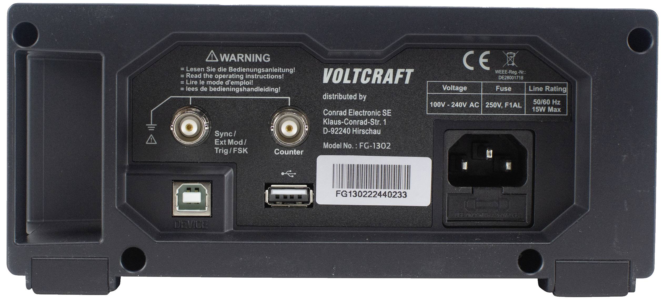 VOLTCRAFT FG-1302 Funktionsgenerator netzbetrieben 1 µHz - 30MHz 2-Kanal Arbiträr
