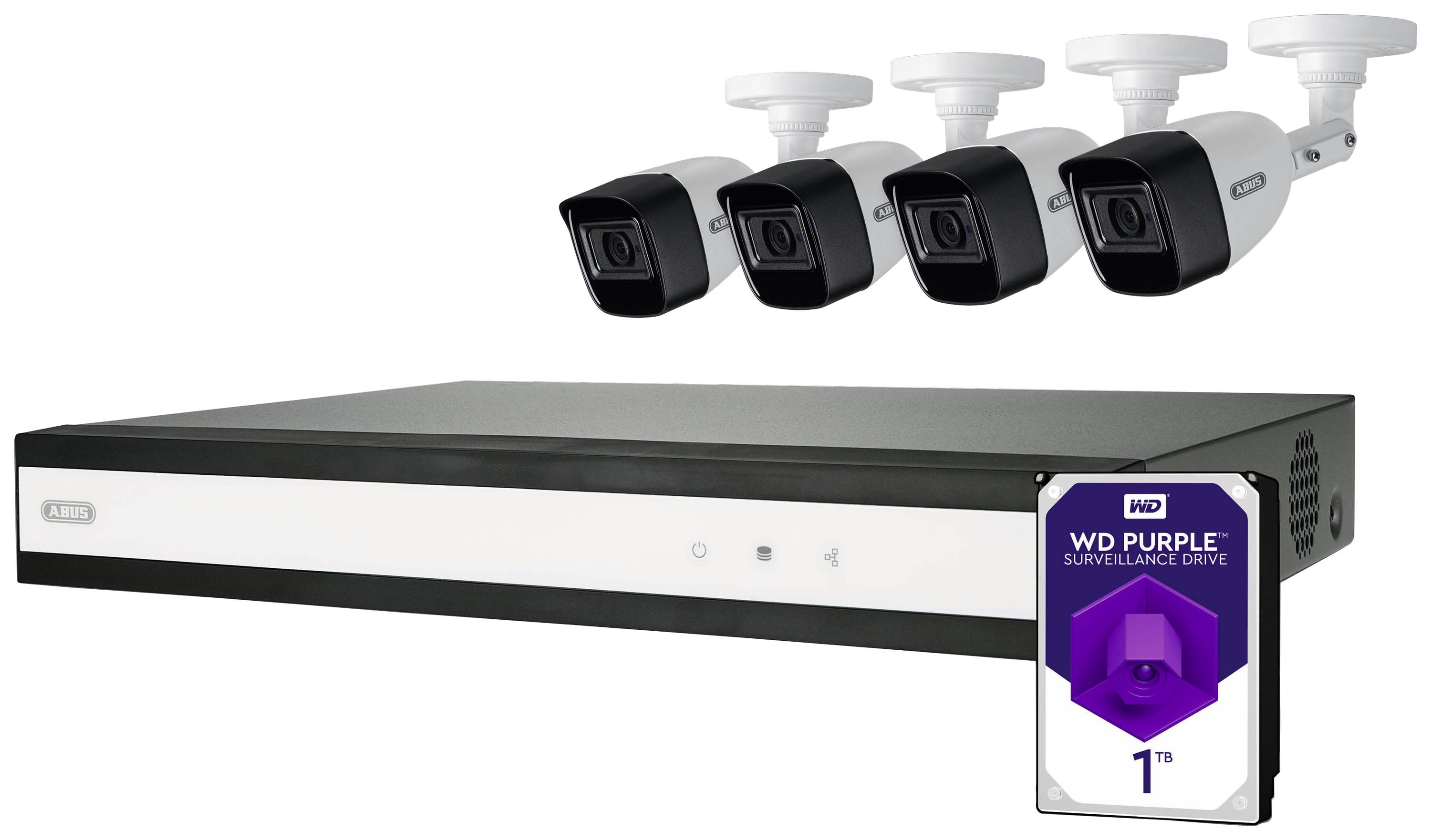 ABUS Performance Line TVVR33842T Analog, AHD Überwachungskamera-Set 8-Kanal mit 4 Kameras 2560 x 1940 Pixel 1TB
