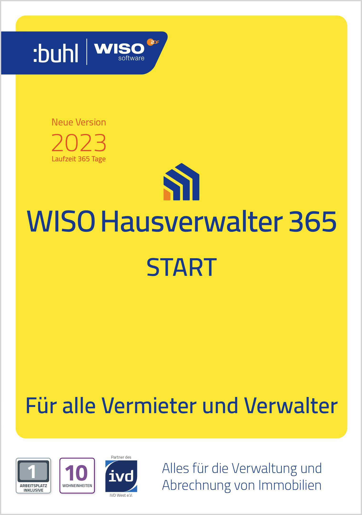 WISO Hausverwalter 365 Start Jahreslizenz, 1 Lizenz Windows Finanz-Software