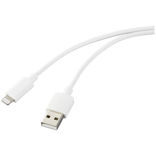 Renkforce Apple iPad/iPhone/iPod Anschlusskabel [1x USB 2.0 Stecker A - 1x Apple Lightning-Stecker] 1.00m Weiß