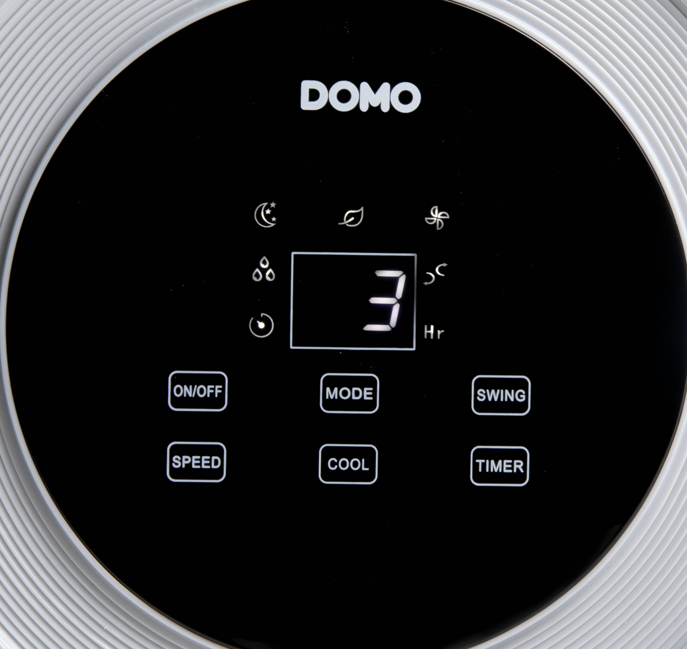 DOMO Air Cooler Chillizz Luftkühler 9.6W (Ø x H) 204mm x 380mm Weiß, Schwarz Timer, mit Luftbefeuchter, LED-Display