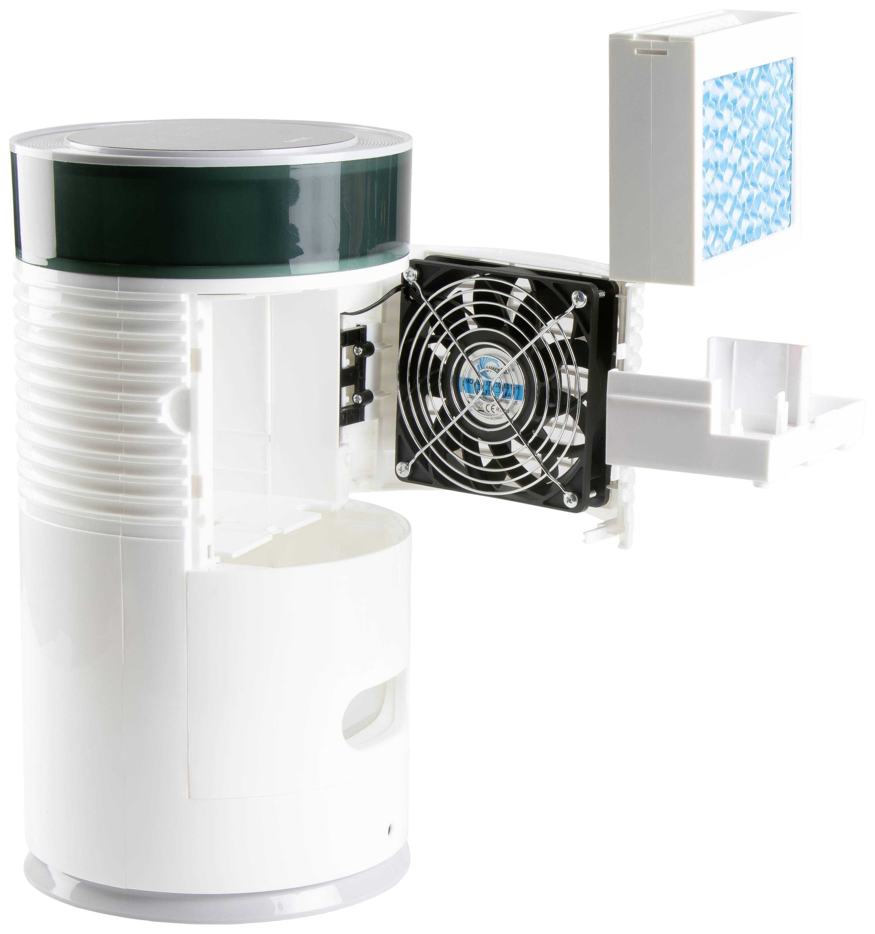 DOMO Air Cooler Chillizz Luftkühler 9.6W (Ø x H) 204mm x 380mm Weiß, Schwarz Timer, mit Luftbefeuchter, LED-Display