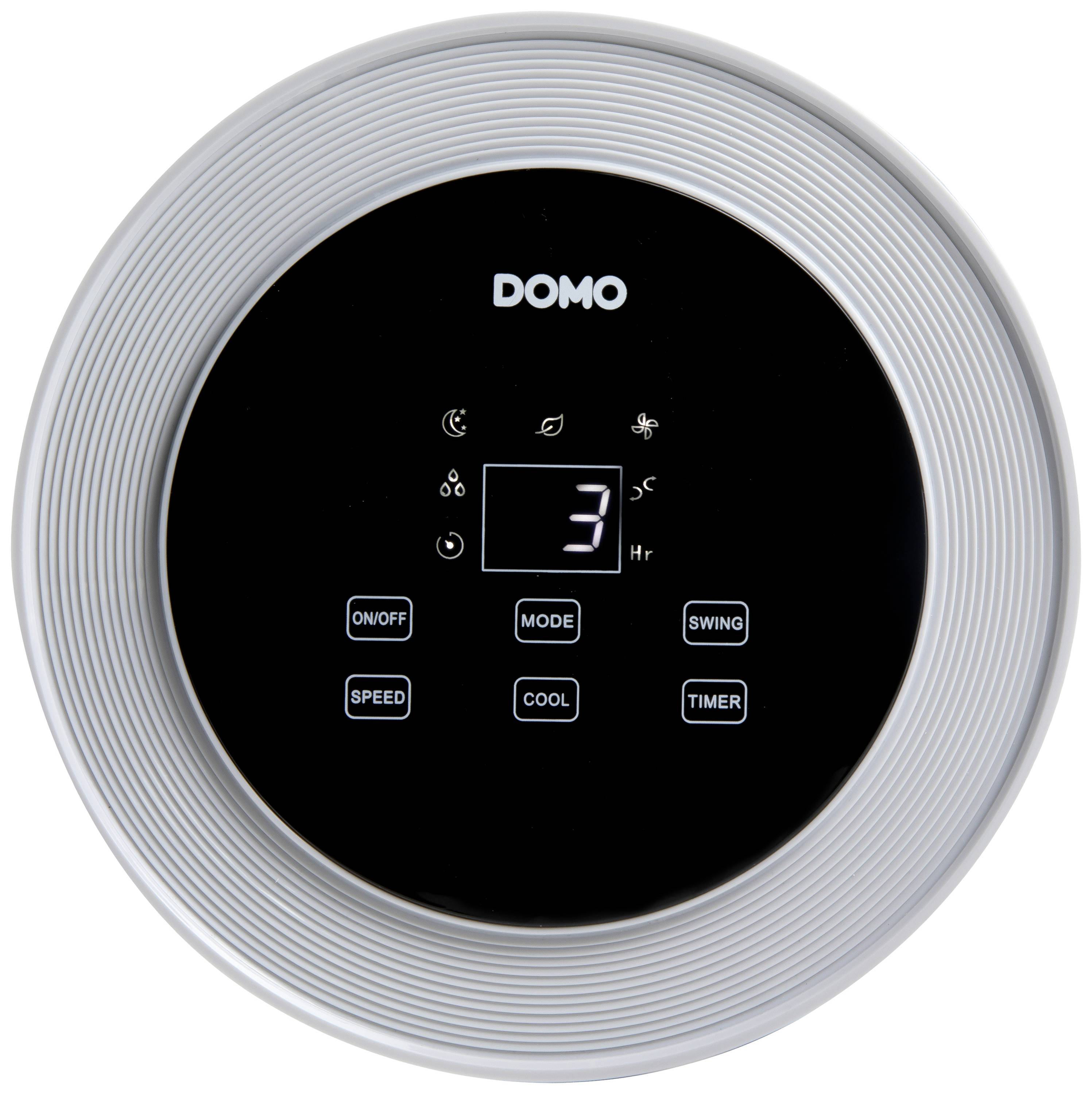 DOMO Air Cooler Chillizz Luftkühler 9.6W (Ø x H) 204mm x 380mm Weiß, Schwarz Timer, mit Luftbefeuchter, LED-Display