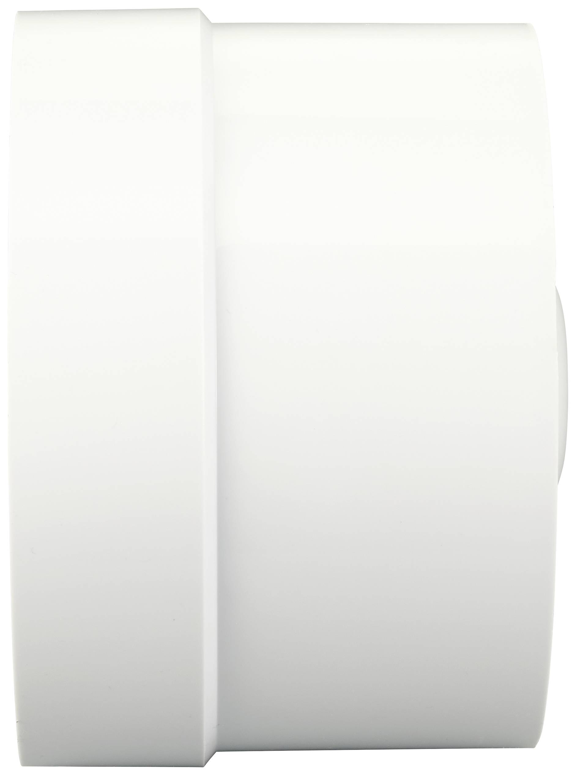 Weißes, zylindrisches Kunststoffteil, von der Seite gesehen, ohne sichtbare Markierungen oder Details.