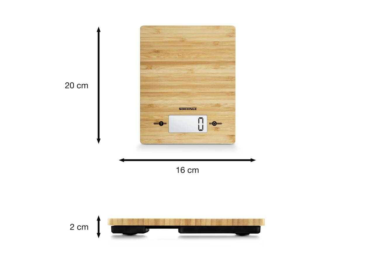 Soehnle KWD Bamboo Küchenwaage digital Wägebereich (max.)=5 kg 200 x 160 x 20