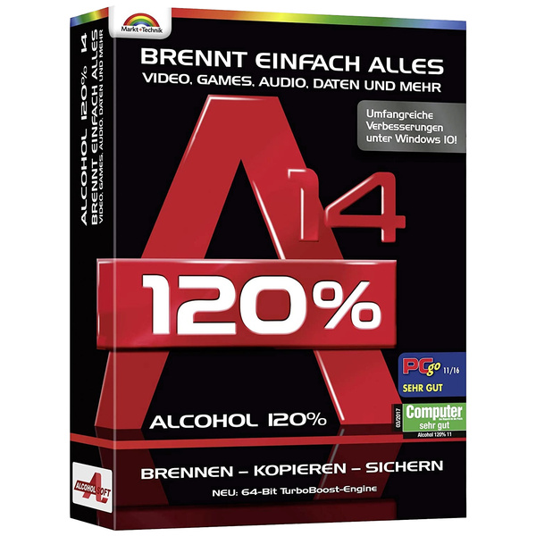 Markt & Technik Alcohol 120 % Version 14 Vollversion, 1 Lizenz Windows Brenn-Software