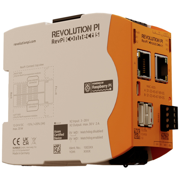 Revolution Pi by Kunbus RevPi Connect S 8 GB PR100362 SPS-Erweiterungsmodul 24 V/DC