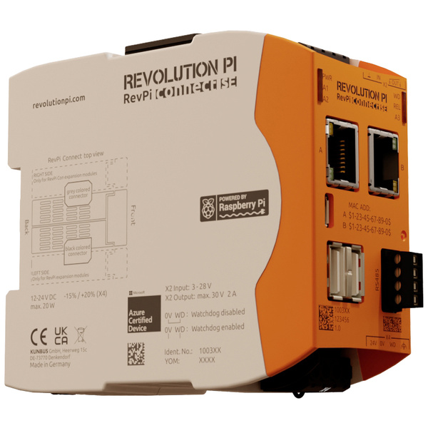 Revolution Pi by Kunbus RevPi Connect SE 8 GB PR100368 SPS-Erweiterungsmodul 24 V/DC