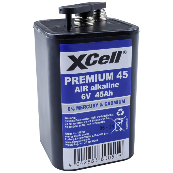 XCell Premium 45 Spezial-Batterie 4R25 Federkontakt Zink-Luft 6V 45000 mAh 1St.