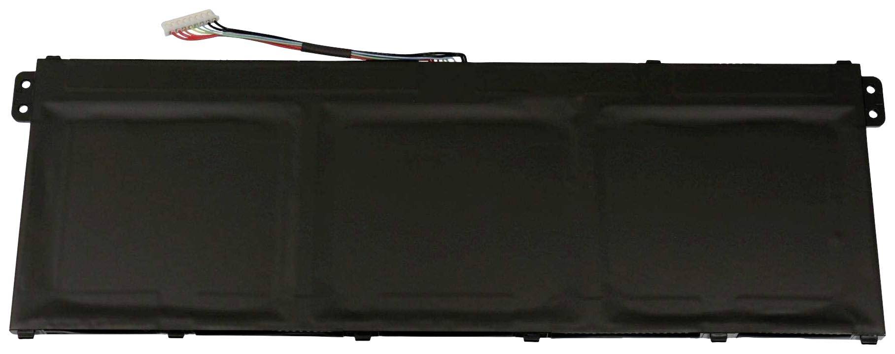 Schwarzer, rechteckiger Laptop-Akku mit drei Zellen, ausgestattet mit einem Anschlusskabel an der oberen Ecke.