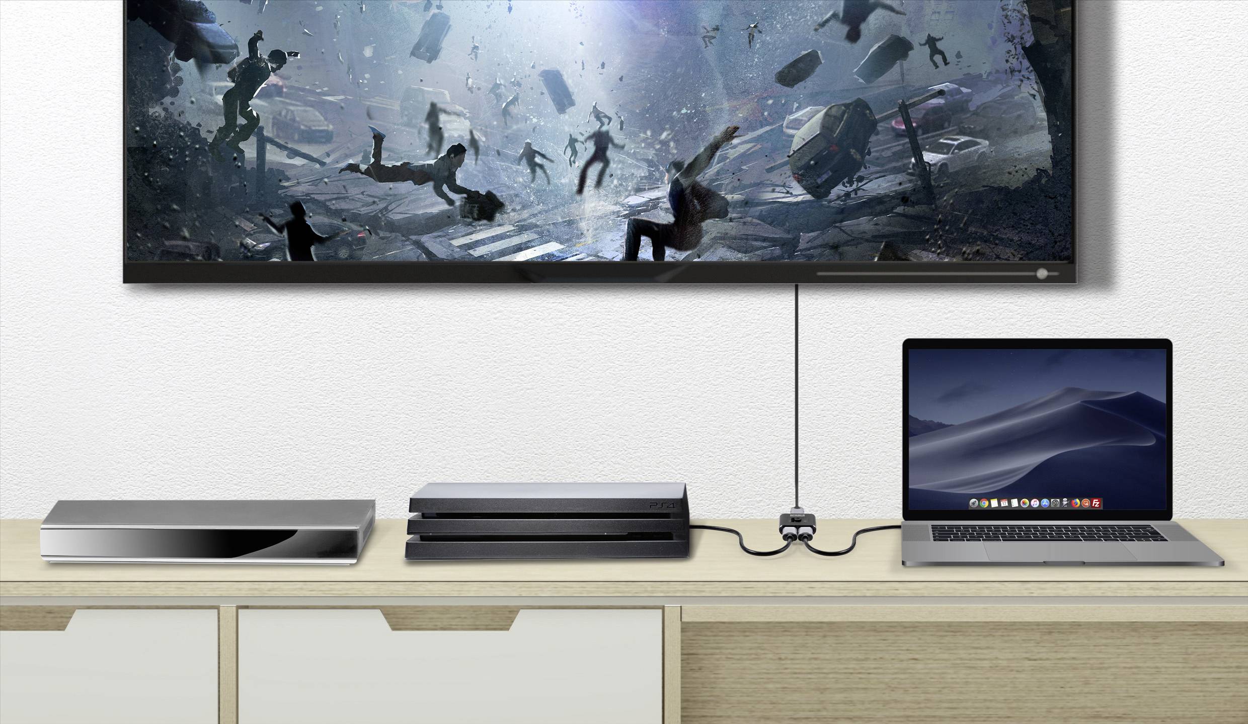 SpeaKa Professional SP-BDS-250 2 Port DisplayPort-Switch UHD 8K @ 60 Hz, UHD 4K @ 120Hz