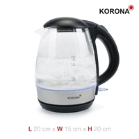 Korona Wasserkocher Schwarz, Edelstahl Fassungsvermögen: 1.2l Korona Wasserkocher Schwarz, Edelstahl Fassungsvermögen: 1.2l